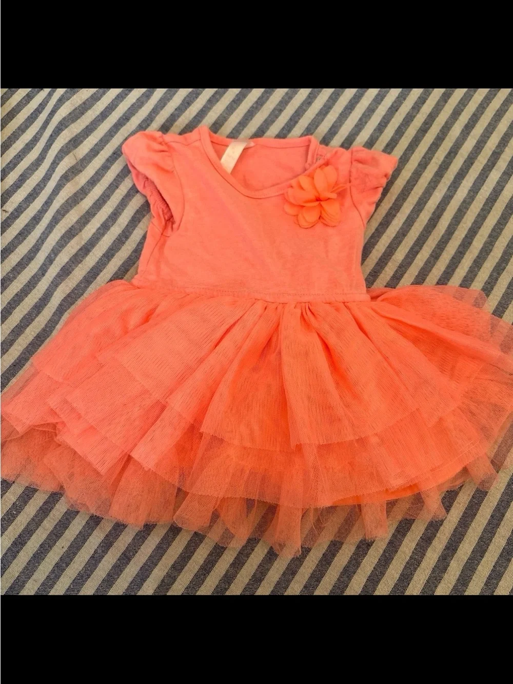 Cherokee Coral Tulle Dress with Flower Accent